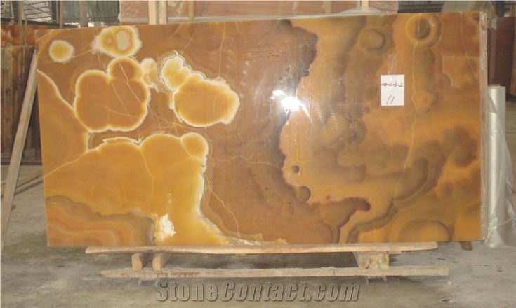 Natural Naranja Orange Onyx Slabs Tiles