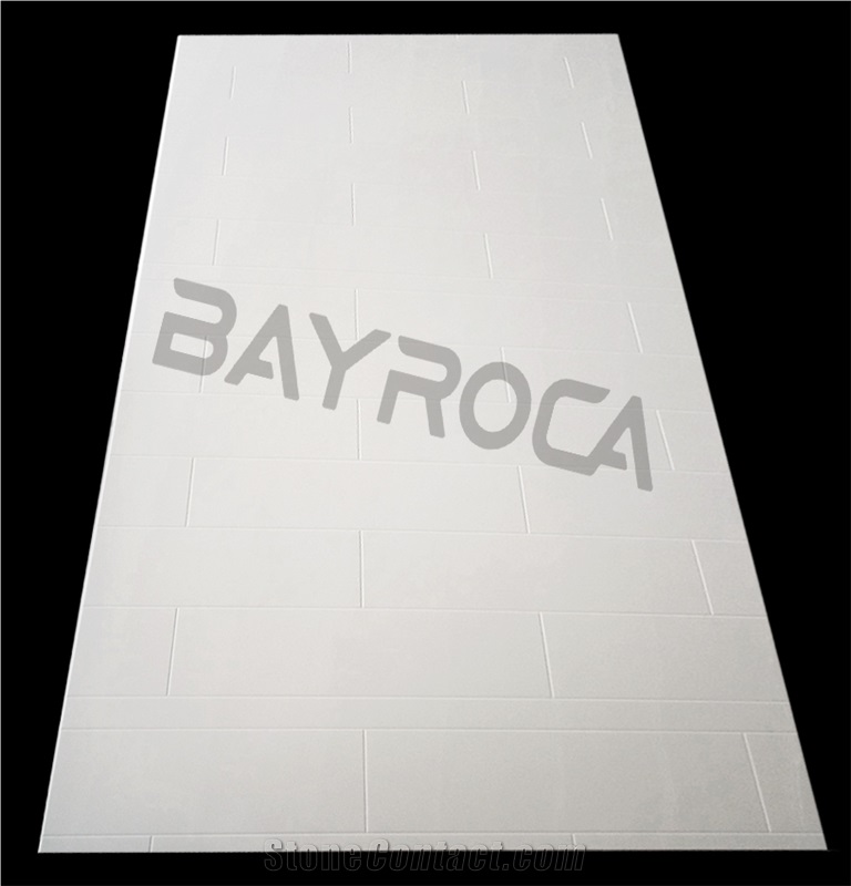 White Casted Cultured Marble Shower Surrounds Panel