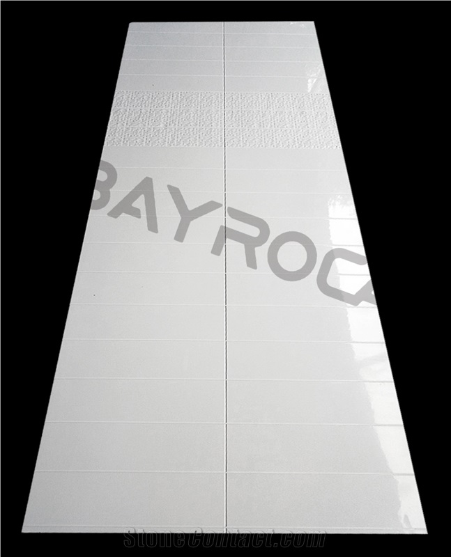 White Casted Cultured Marble Shower Surrounds Panel