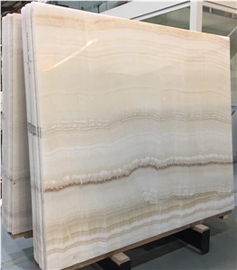 Turkey Sharon Beige Onyx with Brown Veins Slab