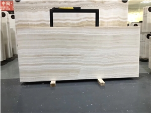 Turkey Sharon Beige Onyx with Brown Veins Slab