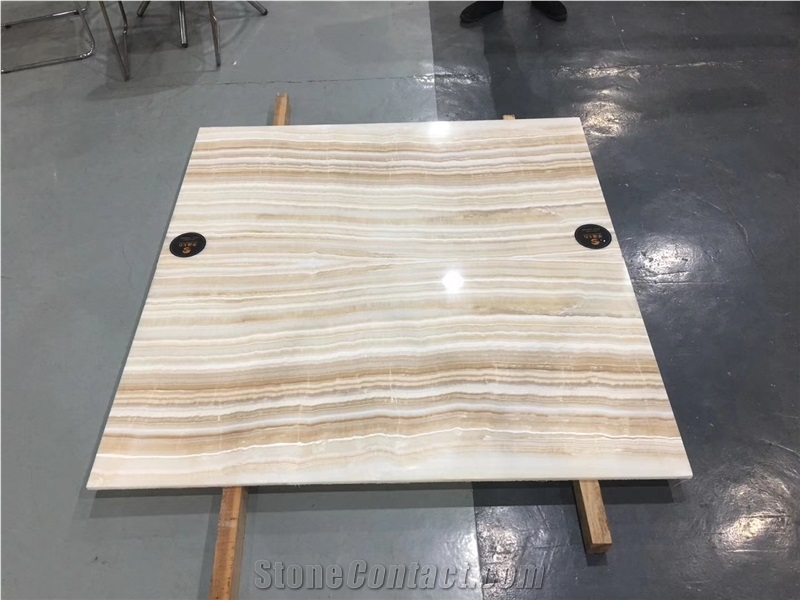 Turkey Sharon Beige Onyx with Brown Veins Slab