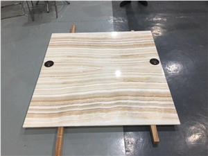 Turkey Sharon Beige Onyx with Brown Veins Slab