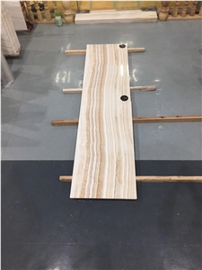Turkey Sharon Beige Onyx with Brown Veins Slab