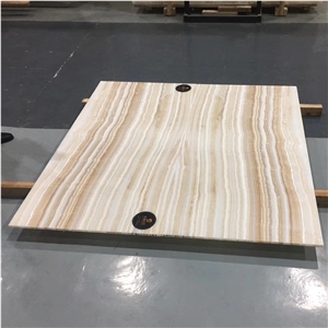 Turkey Sharon Beige Onyx with Brown Veins Slab