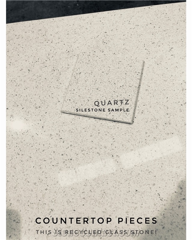 Crushed Glass Quartz Stone Match Blanco Maple Quartz Kitchen Top