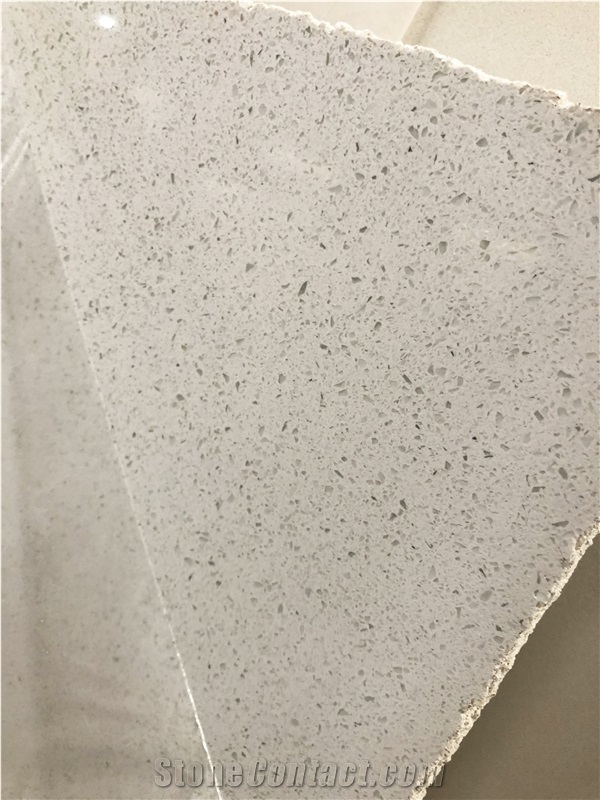 Crushed Glass Quartz Stone Match Blanco Maple Quartz Kitchen Top