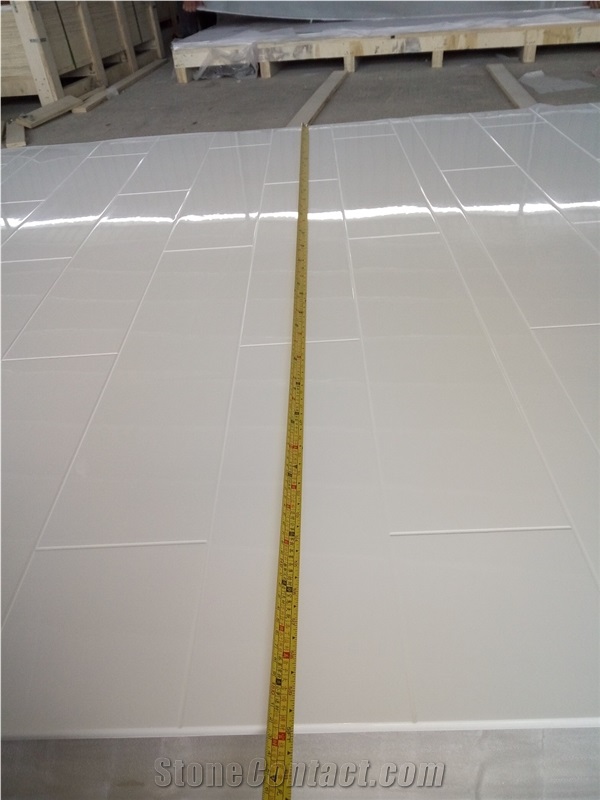 White Casted Cultured Marble Shower Surrounds Panel