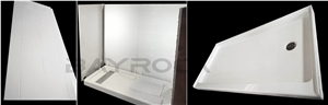 White Cultured Marble Shower Base Trays &Surrounds