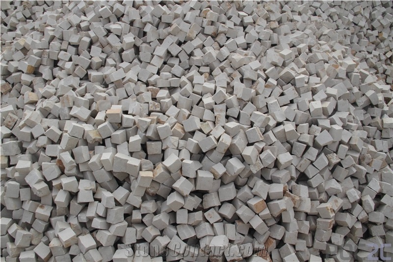 White Limestone Cobblestone White Pavement