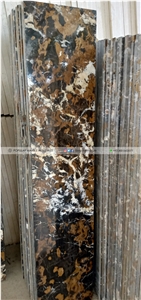 Pakistan Black and Gold Marble Tiles for Staircase Steps