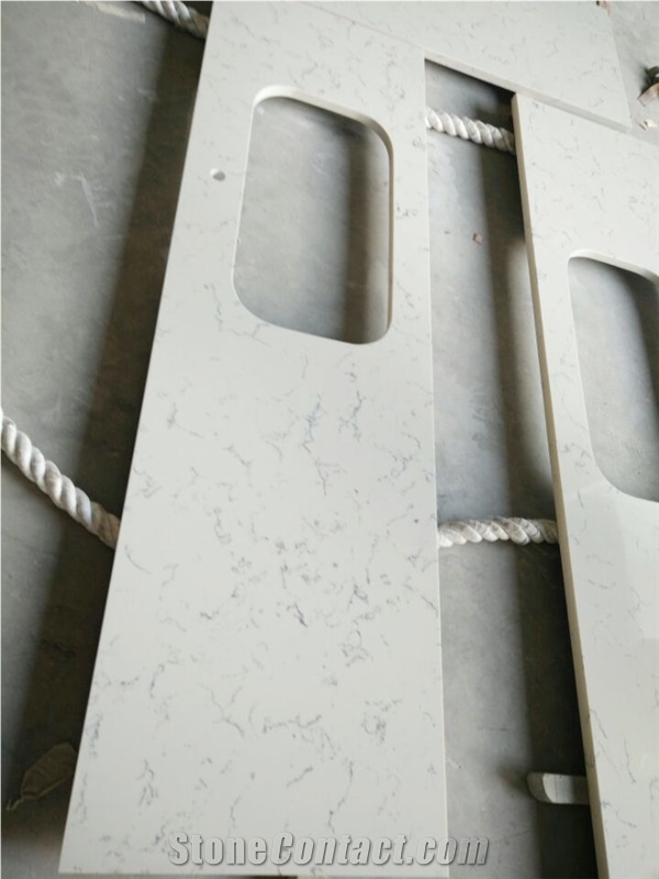 Match Bianco Carrara White Quartz Bath Tops