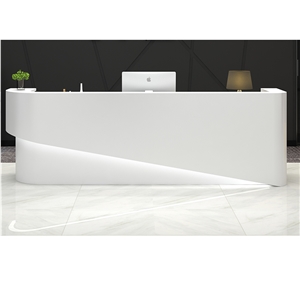 White Corian Office Reception Desk
