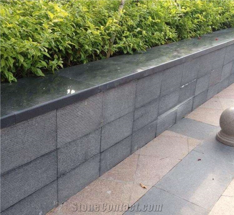 Flamed Padang Dark Grey Granite G654 Wall Coping, Wall Parapet