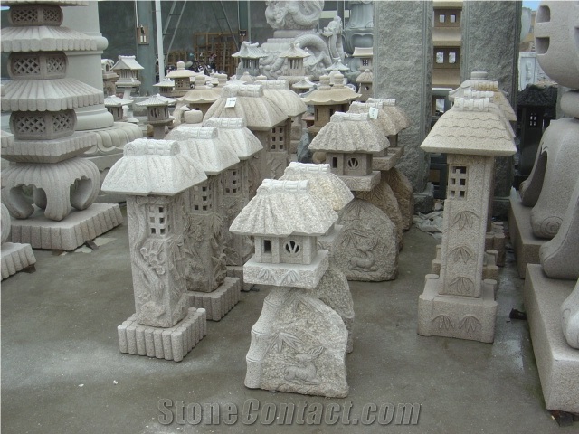 Hand Carved Granite Stone Lantern for Sales