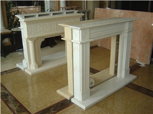 Indoor Used Decorative Beige Travertine Fireplace