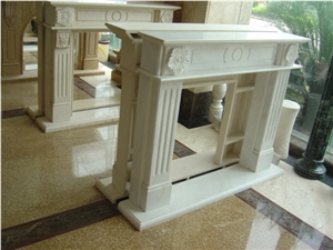 Interior Decor Hand Carved Limestone Fireplace