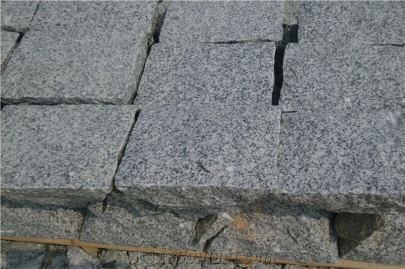 Light Grey G603 Natural Cobble Stone, Pavers, Cube Stone