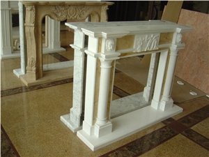 Light Travertine Fireplace Mantel