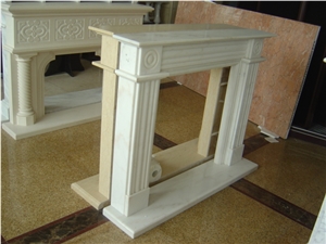 Light Travertine Fireplace Mantel