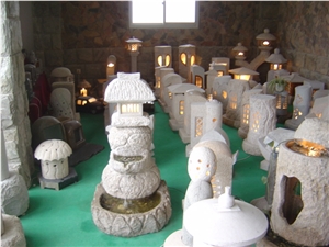 Natural Granite Lantern/Lamp with Electric Light