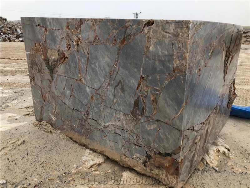 Spider Grey Marble Block, Turkey Grey Marble