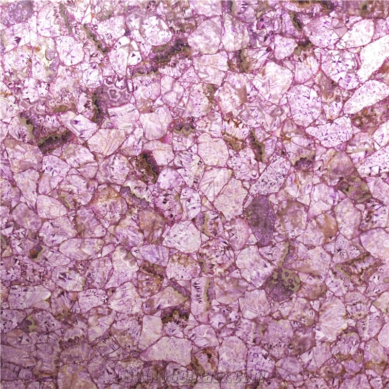 Backlit Amethyst Luxury Semiprecious Stone Panels