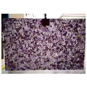 Backlit Amethyst Luxury Semiprecious Stone Panels