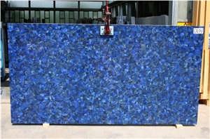 Semiprecious Blue Lapis Lazuli Gemsstone Slab