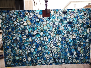 Translucent Agate Blue Semiprecious Stone Slabs