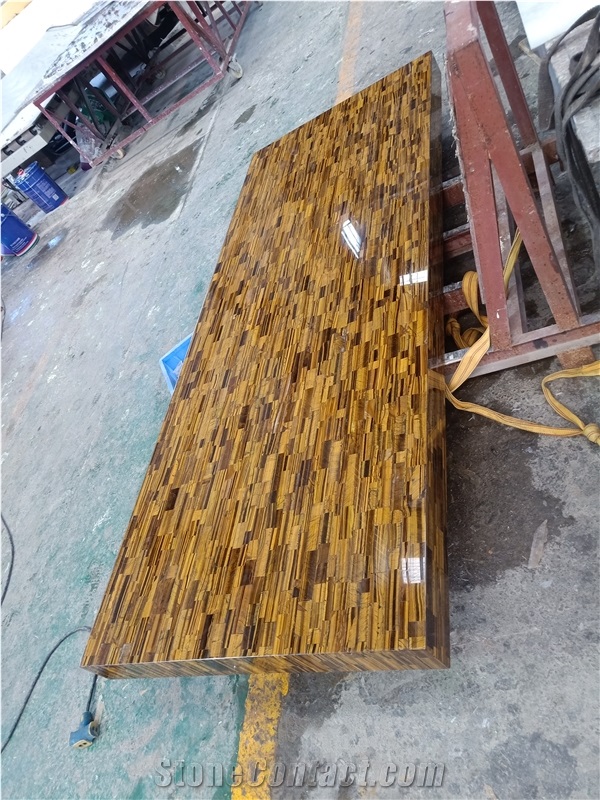Yellow Tiger Eye Big Semiprecious Stone Slabs Wholesaler