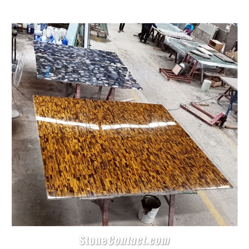 Yellow Tiger Eye Big Semiprecious Stone Slabs Wholesaler