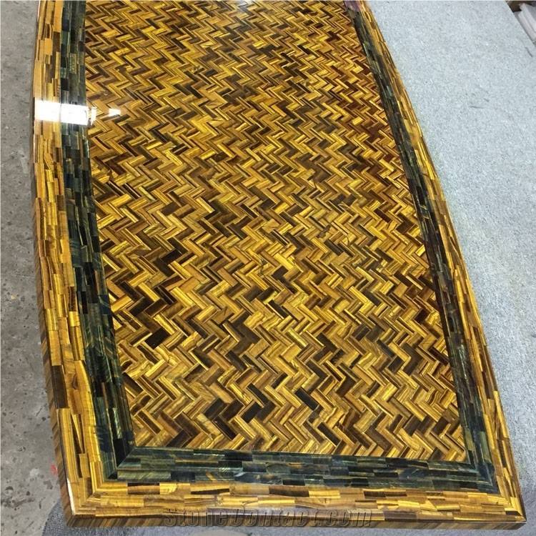 Yellow Tiger Eye Big Semiprecious Stone Slabs Wholesaler