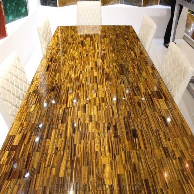 Yellow Tiger Eye Big Semiprecious Stone Slabs Wholesaler