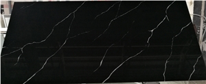 Carrara Fish Belly Black Quartz Stone