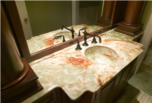 Honey Onyx Bathroom Vanity Top