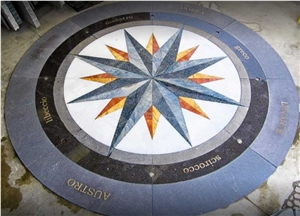 Marble Inlay Waterjet Floor Patterns