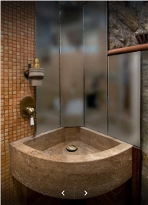 Travertino Noce Sinks, Wash Basins