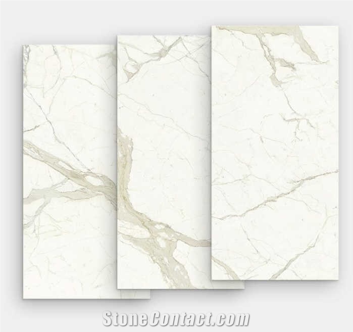 Maxfine Marmi 6mm White Calacatta Levigato Artificial Marble Looks Full Body Porcelain Stoneware Made