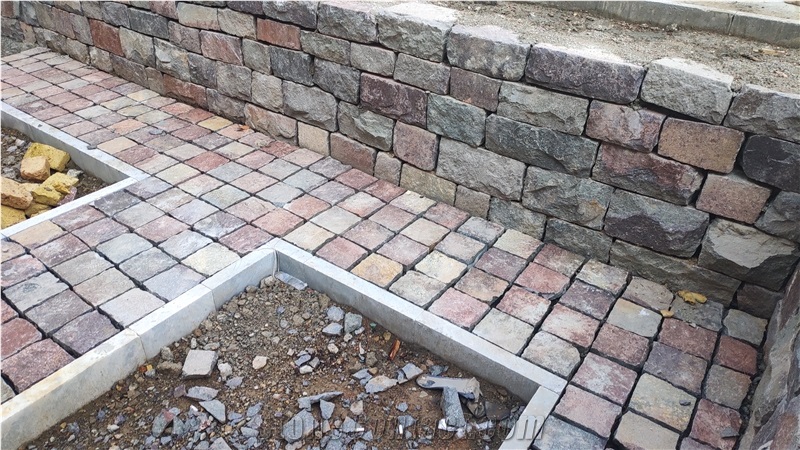 Red Porphyry Cubes, Cobble Stone