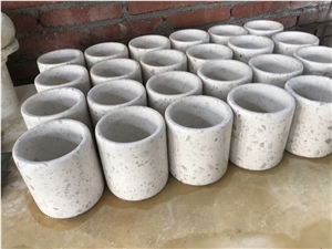 Terrazzo Stone Bathroom Dispenser, Bath Set