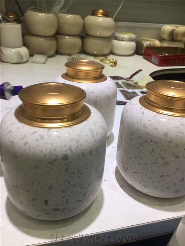 Terrazzo Stone Bathroom Dispenser, Bath Set