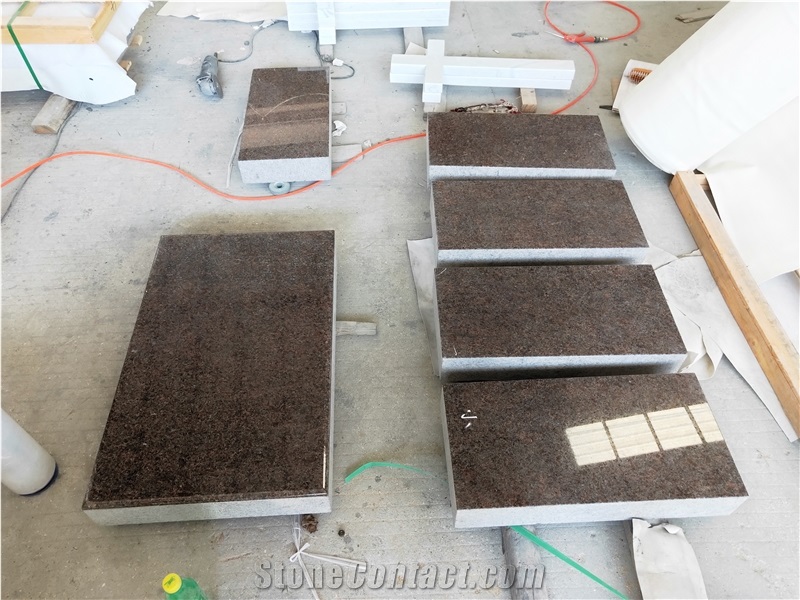 American Mahogany Granite Serp Top Monuments