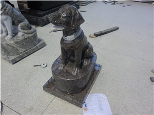 Himalaya Blue Granite Pet Monuments Dog Statue Headstone