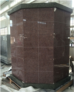 India Mahogany Granite Octangle Columbarium 72