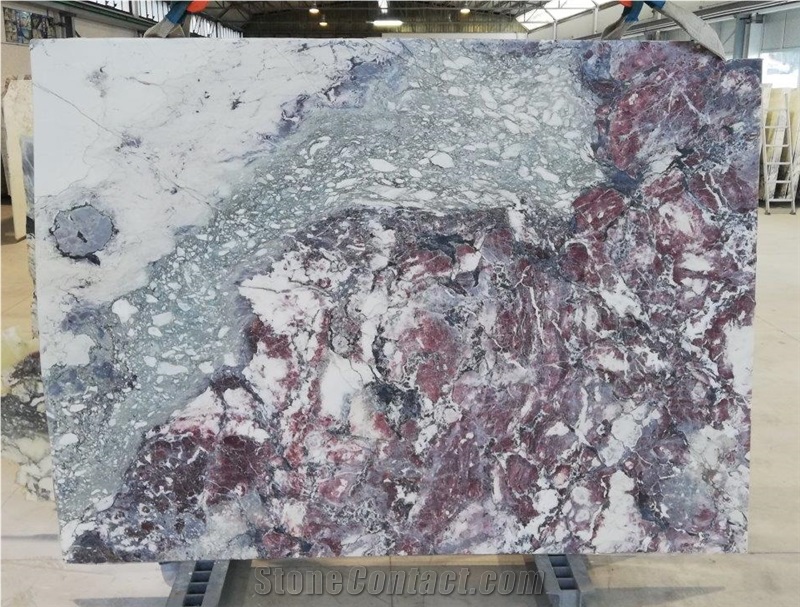 Fior Di Pesco Apuano Marble Slabs / Bianco Fantastico