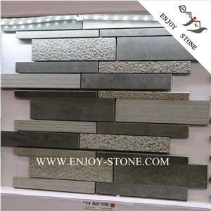 Basalt Composited Mosaic,Lava Stone Wall Linear Mosaic