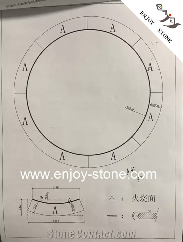Curved G654 Granite Original Dark Grey Impala