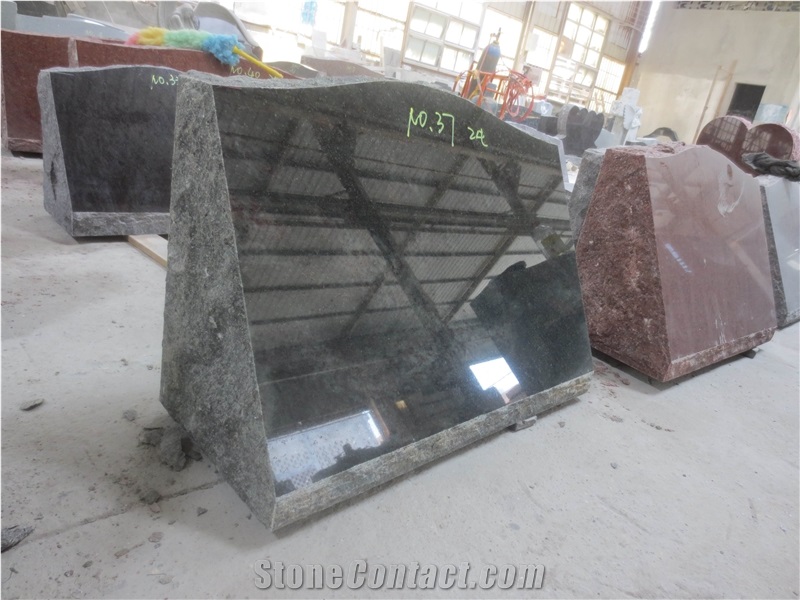 Tropical Green Granite Upright Headstone 01