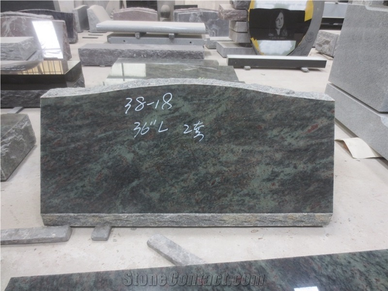 Tropical Green Granite Upright Headstone 01